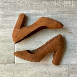 Womens brown chunky heel shoes